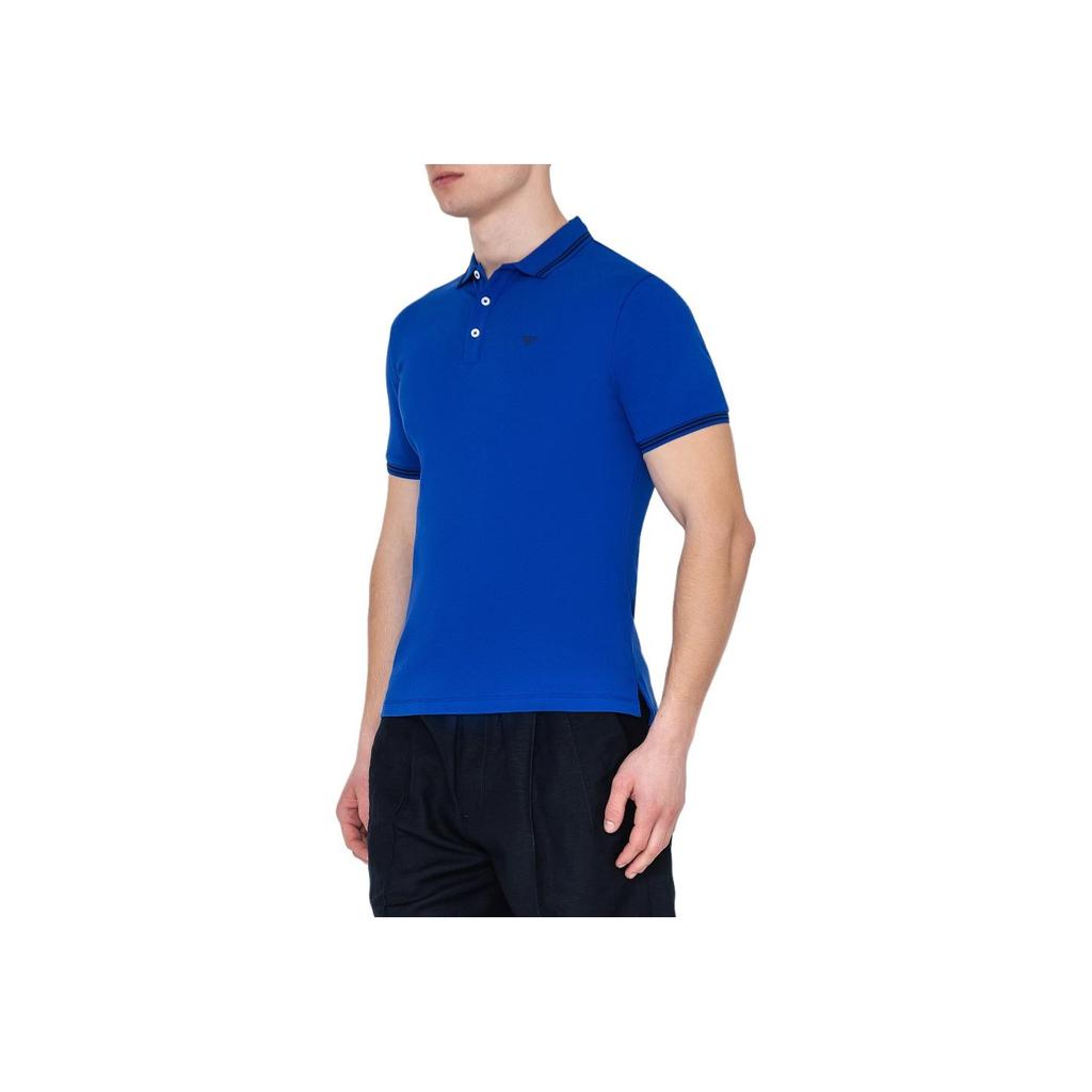 Emporio Armani Хлопковая футболка-поло Мужские топы Темно-синий 8N1F30-1JPTZ-0945