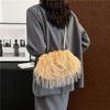 Monochromatic Feminine Velvet Bags Top Handle Bags Fringed Shoulder Bags Simple and Elegant Versatile and Portable High Quality