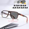 Luxury Square Photochromic Myopia Glasses Men Women Anti Blue Light Color Changing Sunglasses Ultralight Minus Sight Glasses