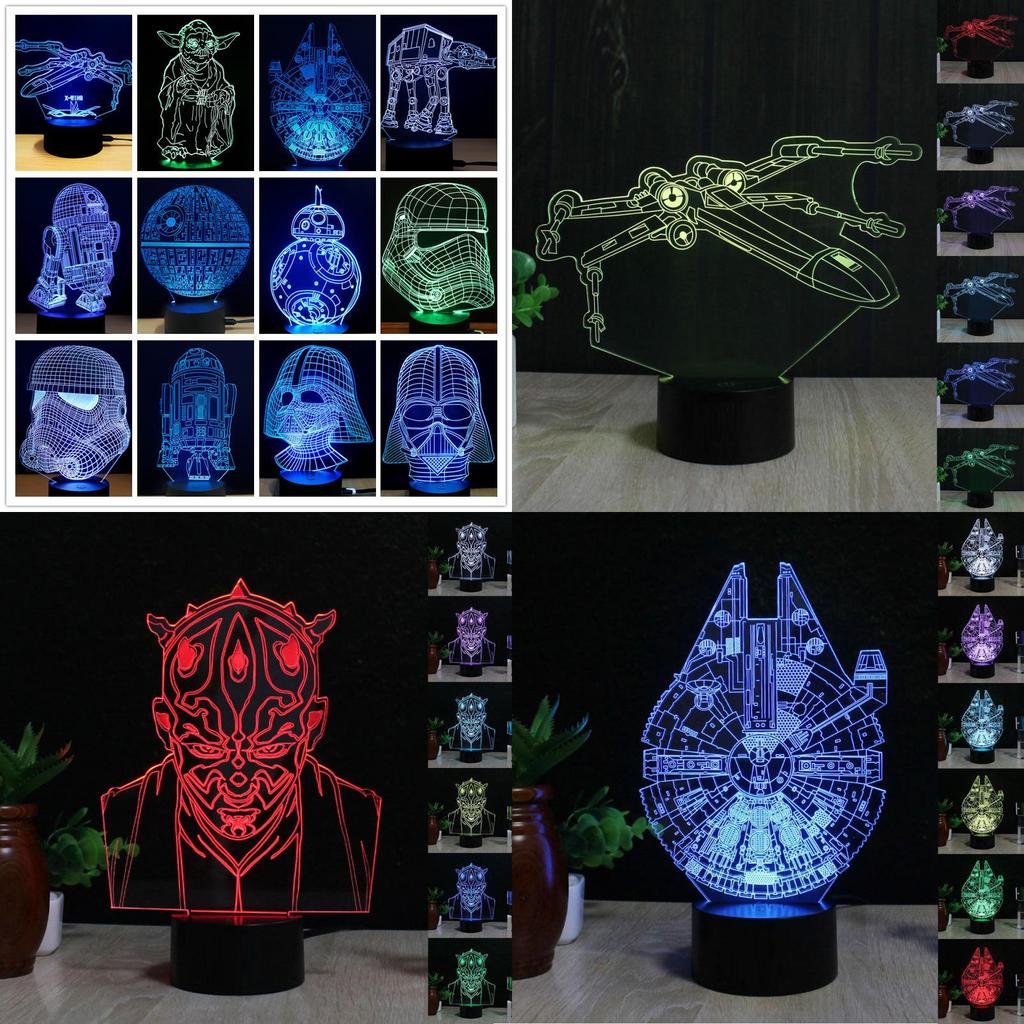 Star Wars Mini 3d Night Lamp For Kids Room And Collectors