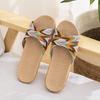 Fashion New Women's Home Indoor Slippers Women Lightweight Linen Shoes Couple Anti Slip Thick Bottom Slippers Comfortable Couple Sandals