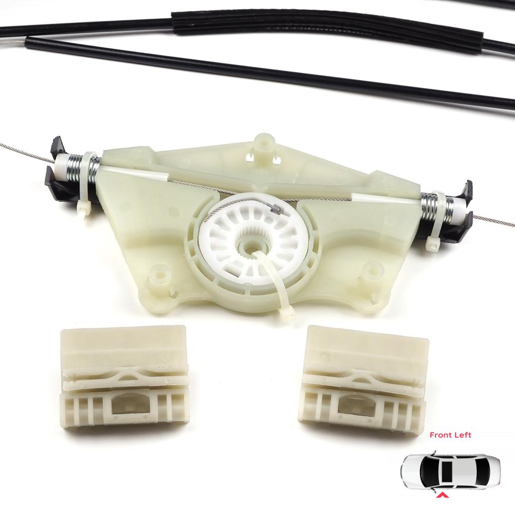 BWR777 Electric Window Regulator Repair Set Front Left Door for VW Touareg 7L Porsche Cayenne 9PA 955 957 2002-2010 7L0837461