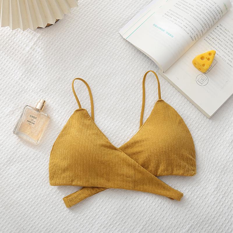 Cross-Back Spaghetti Strap Tube Top with Chest Pads - Sexy Strapless Hollow-Out Base Layer for Women