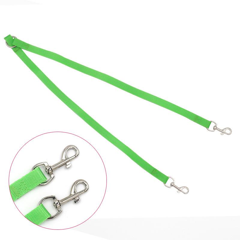 Nylon Double Pulling Head Handle One Drag Two Dog Leash Dogs Hand Holding Rope Durable Pet Dog Leashes Solid Color Pet