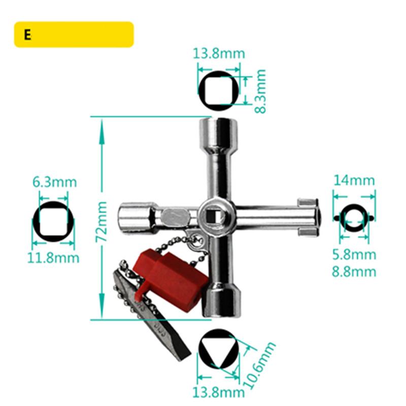 Ключ подходит для треугольного замка, квадратного замка, аэродинамического замка, который может быть использован для высокоскоростных поездов, лифтов и дверей шкафов.