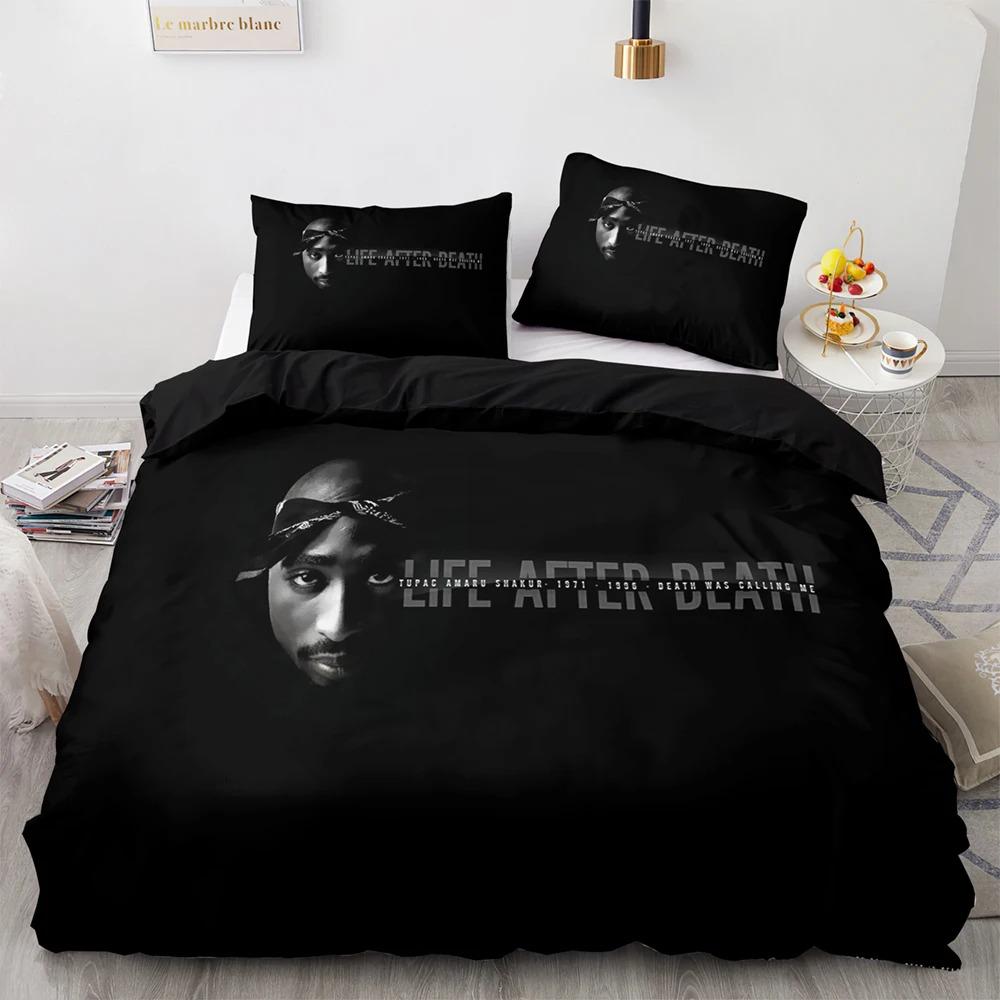 Постельное белье 2Pac Односпальное Twin Full Queen King Size Tupac Amaru Shakur Комплект для кровати Взрослая Детская Спальня Пододеяльник Комплекты 3D Печать