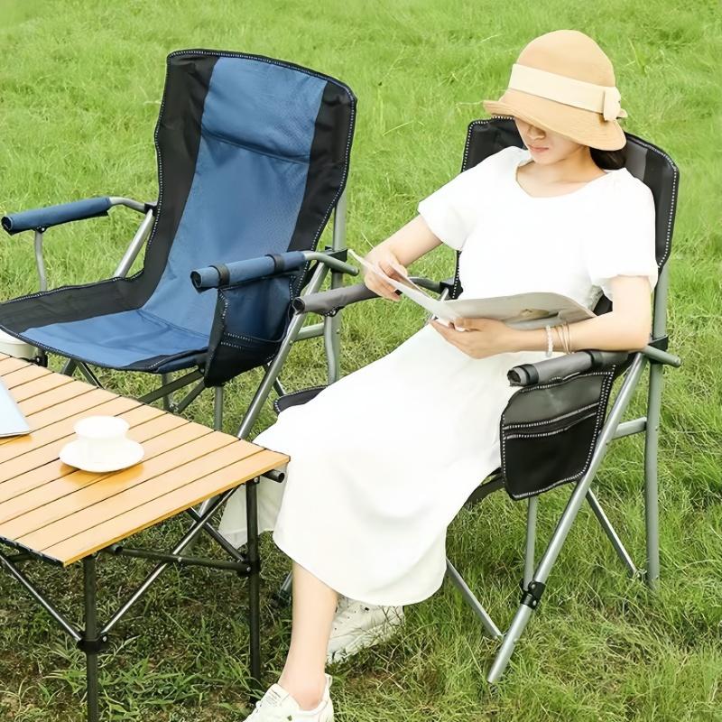 Уличный складной стул большого размера с высокой спинкой, стулья для кемпинга, отдыха на природе, переносное кресло для рыбалки, пляжное кресло