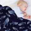 УЗОР КИТОВОЙ АКУЛЫ (ТЕМНО-СИНИЙ) Плед Роскошный теплый для зимы Красивый тяжелый для сна Пледы