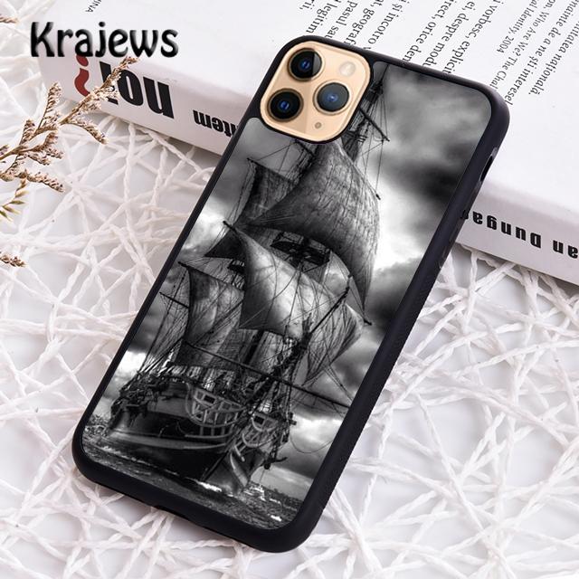Krajews парусник лодка красочный чехол для телефона чехол для iPhone 14 5 SE 6s 7 8 plus X XR XS 11 12 13 pro max Samsung S21 S22ultra