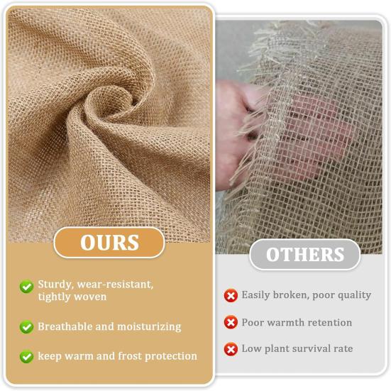 Рулон мешковины Натуральная джутовая ткань для обертывания зимнего дерева Защита растений от заморозков Сделай сам