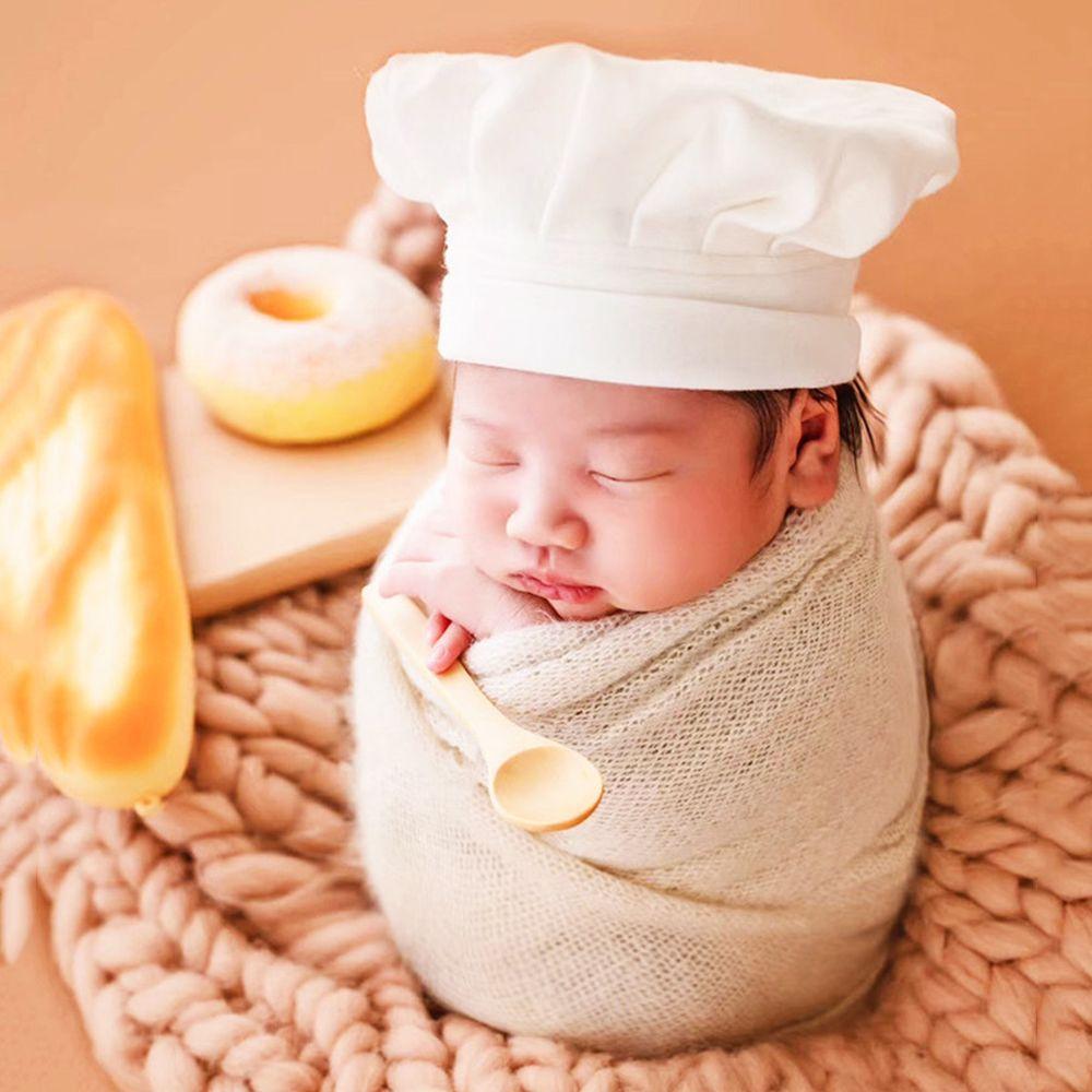 Одевание Фото Детская шапочка для новорожденного Детский поварской фартук Шапочка Детские костюмы Реквизит для фотосъемки Костюм повара