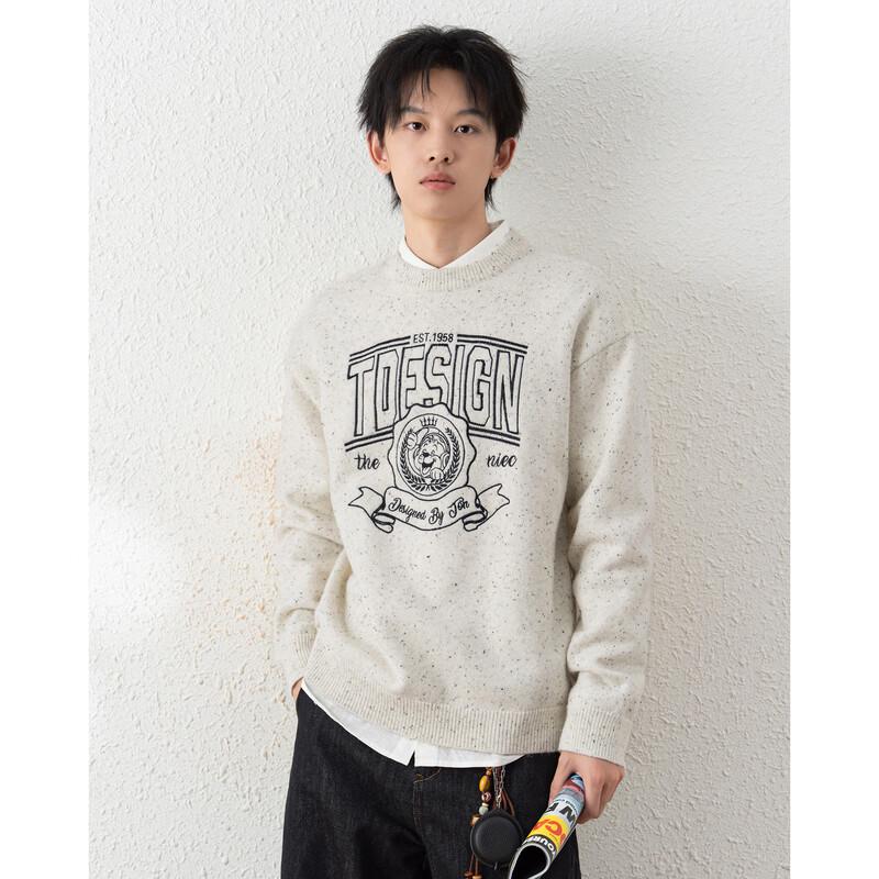 TonLion Men's Korean Style Crewneck Pullover Sweater