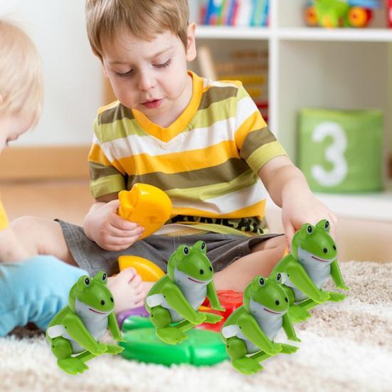Exquisite Green Playing Solid Kids Spring Wind-up Frog Toy Children Gift Clockwork