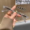 Retro business half-frame glasses frame Korean male Sven exquisite eyebrow flat mirror TR half-frame metal ruffian handsome glasses
