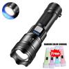 Powerful LED Flashlight USB Rechargeable Torch Super Bright Telescopic Zoom Light with Power Display Outdoor Fishing Lantren