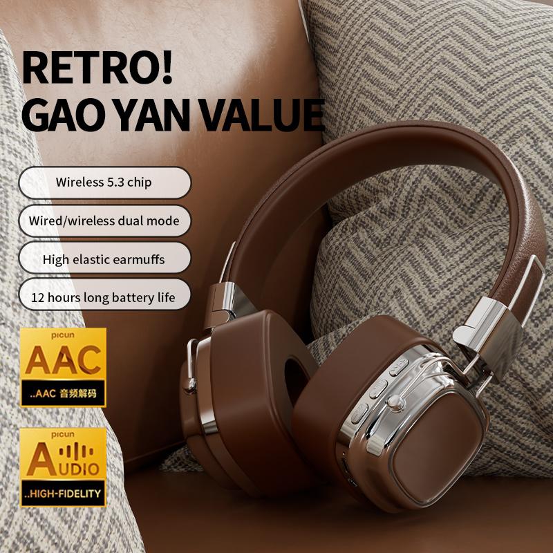 Новинка 2024 года, ретро-наушники, беспроводные Bluetooth-гарнитуры, DJ-стереозвуки, наушники-вкладыши, складная гарнитура, выбор геймера