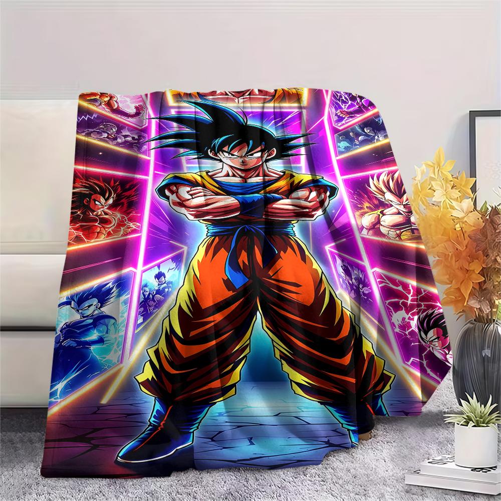 Фланелевое одеяло с принтом персонажей Dragon Ball, Высококачественное, Удобное для всех сезонов, Декор для дома, Тепло и уют, Идеально для рождественских подарков