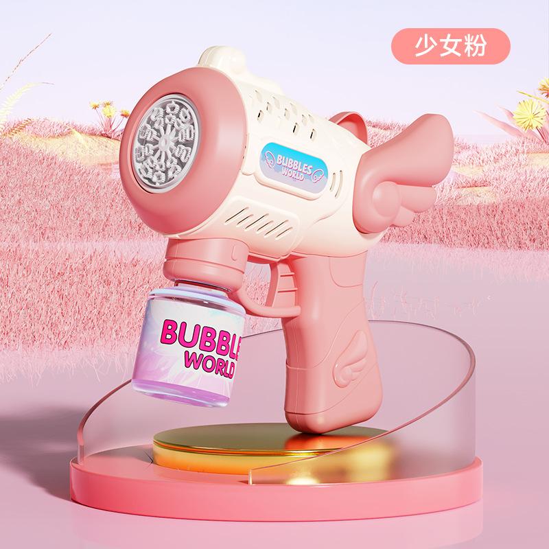 2025 New Angel Bubble Machine Handheld Bubble Gun Electric Automatic Bubble Blowing Machine Toys