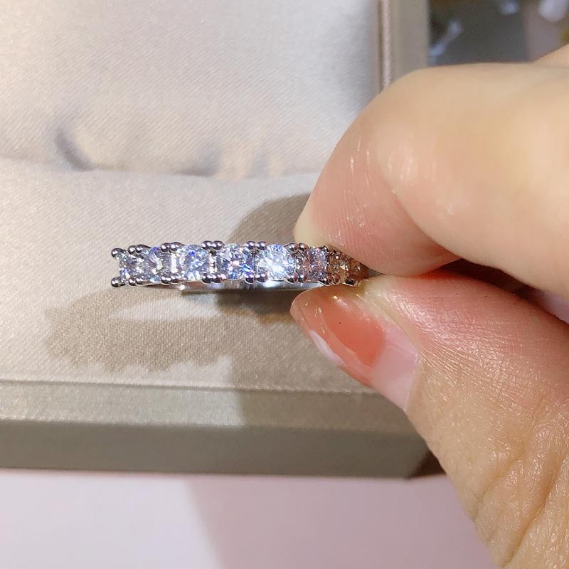 Роскошное сверкающее белое циркониевое кольцо для женщин, помолвочное, свадебное, блестящее кольцо, праздничное украшение, модное женское