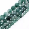 Faceted Green Chalcedony Loose Round Beads For Jewelry Making 4 6 8 10 12mm 15 Inch Beads