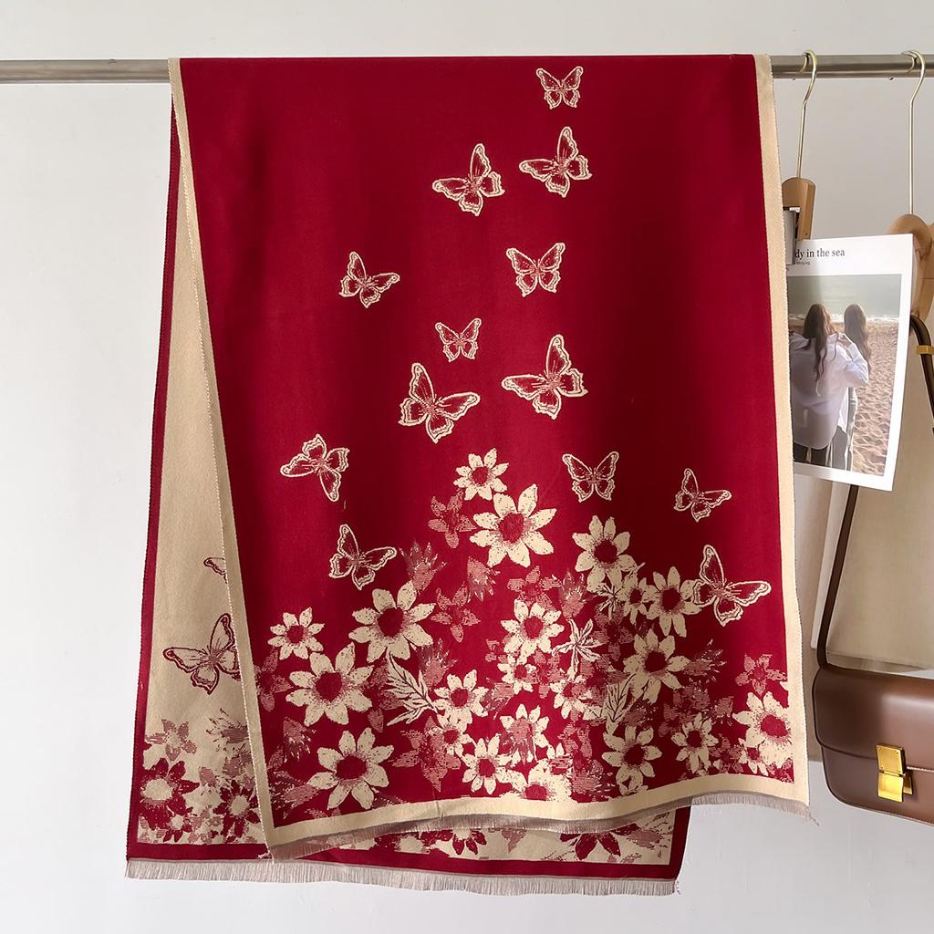 Ретро Винтаж Принт Шарф Кашемир Люксовый Бренд Принт Зимняя Пашмина Сохраняет Тепло Шали и Накидки Одеяло