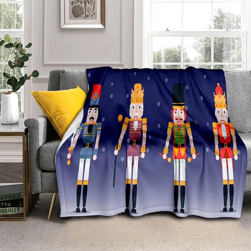 Одеяло с рисунком рождественской елки «Щелкунчик», мягкое одеяло для дома, спальни, кровати, дивана, пикника, путешествия, офиса, детское одеяло