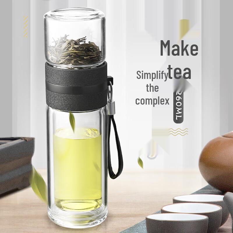 Fuguang Shixi Double-Layer Glass Tea Infuser Bottle