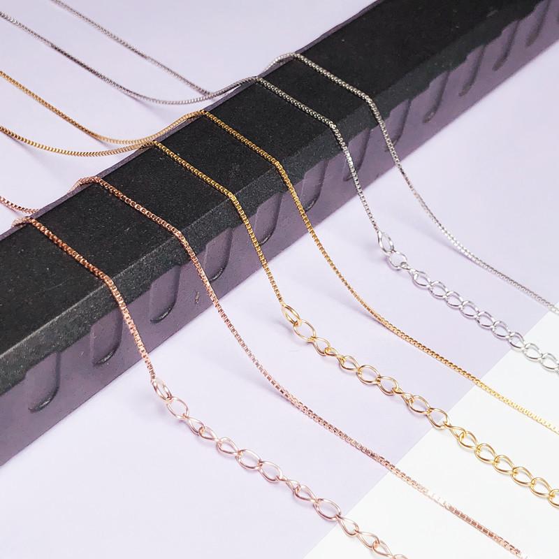 Женское регулируемое колье-чокер из стерлингового серебра S925 с цепочкой-коробкой и удлинителем