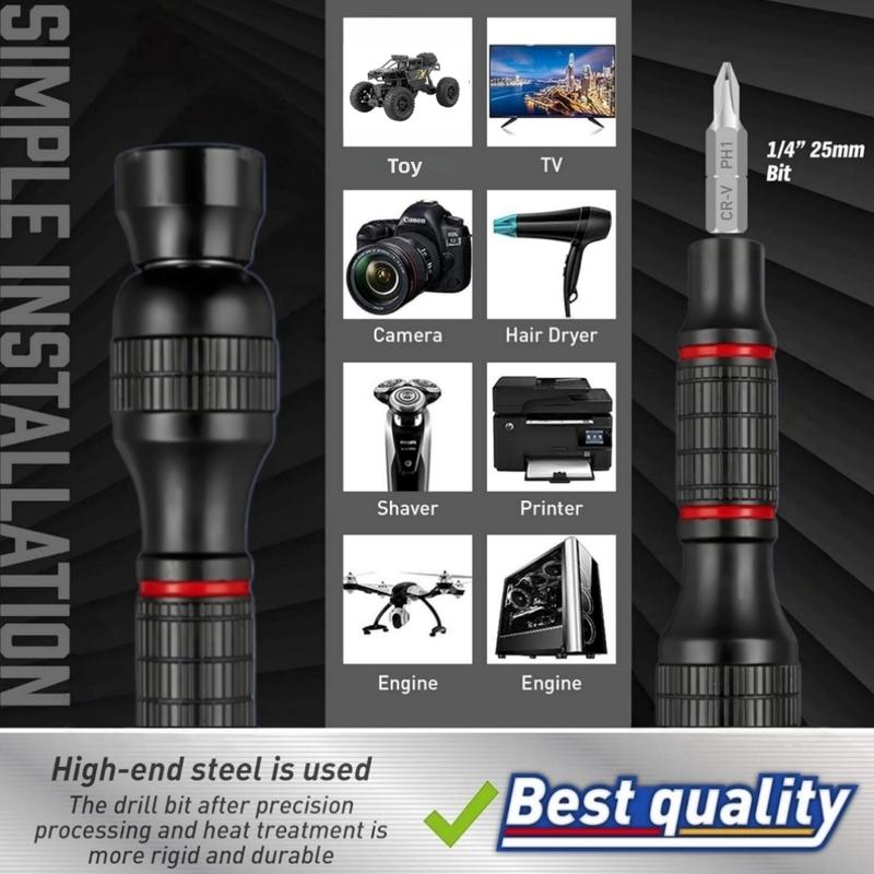 Многофункциональный набор отверток Рукоятка из алюминиевого сплава Универсальный интерфейс 6,35 мм Набор бит разного размера Длина 25 мм Набор инструментов