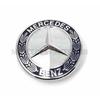 Оригинальная эмблема на капот автомобиля Mercedes-Benz со звездой (221-817-00-16, Хромированный и синий лавровый венок)