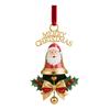 Christmas Ornaments Double-Sided Acrylic Santa Claus Bell Hanging Decor for Tree Home Store Festive Holiday Party Decoration