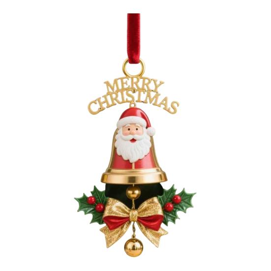 Рождественские украшения Двусторонний акриловый Санта Клаус Колокольчик Подвесной декор для дерева дома магазина Праздничное украшение для праздничной вечеринки