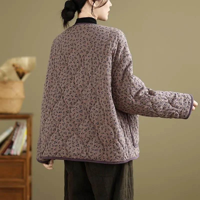 Coat for Women Cotton Winter Thickened Casual Oversize Warm Loose Double Layer Windbreaker Jacket