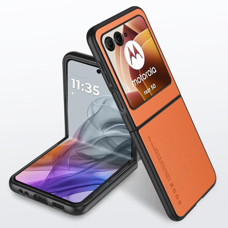 Обычный кожаный чехол для Motorola Razr 50, ультраматовый бампер, ультратонкий противоударный жесткий чехол для телефона Moto Razr50, ультразащитный чехол для камеры
