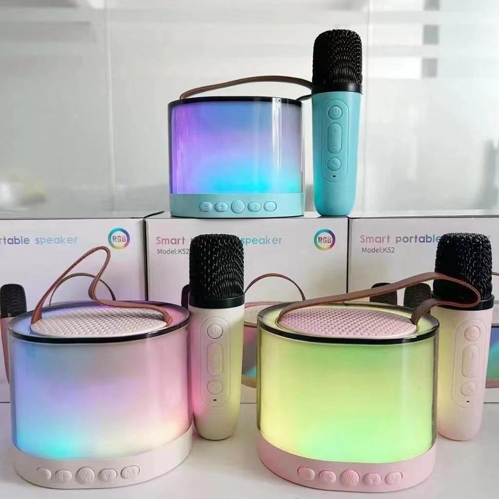 Портативный Bluetooth-динамик K52 с двумя микрофонами для караоке на открытом воздухе и дома