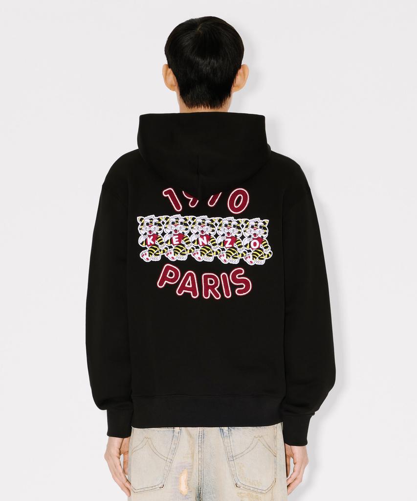 Men'S Kenzo Wild Tiger Embroidered Classic Black Hoodie_K265Amw303Bkx