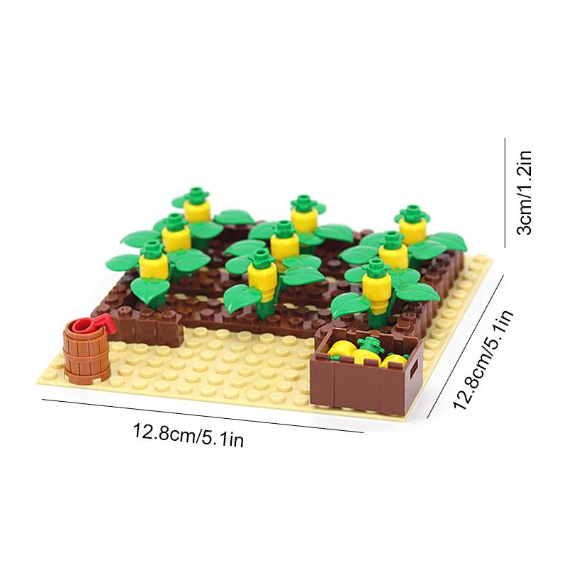 MOC Farm Pastoral Set Building Blocks Plant Fruit Crop Scene Building Blocks DIY Building Block Set Compatible with Major Brands