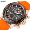 Men's Sports Analogue Chronograph Luminous Quartz Watches with Stylish Silicone Strap for Gifts 2211