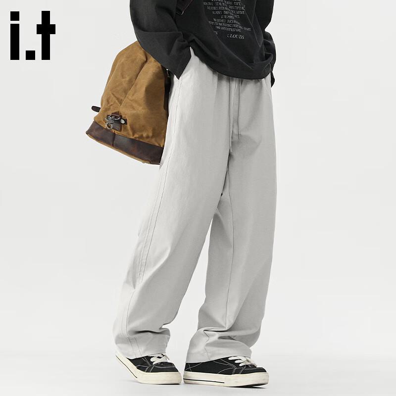 fingercroxxit Men's American Style Loose Fit Straight Leg Casual Pants