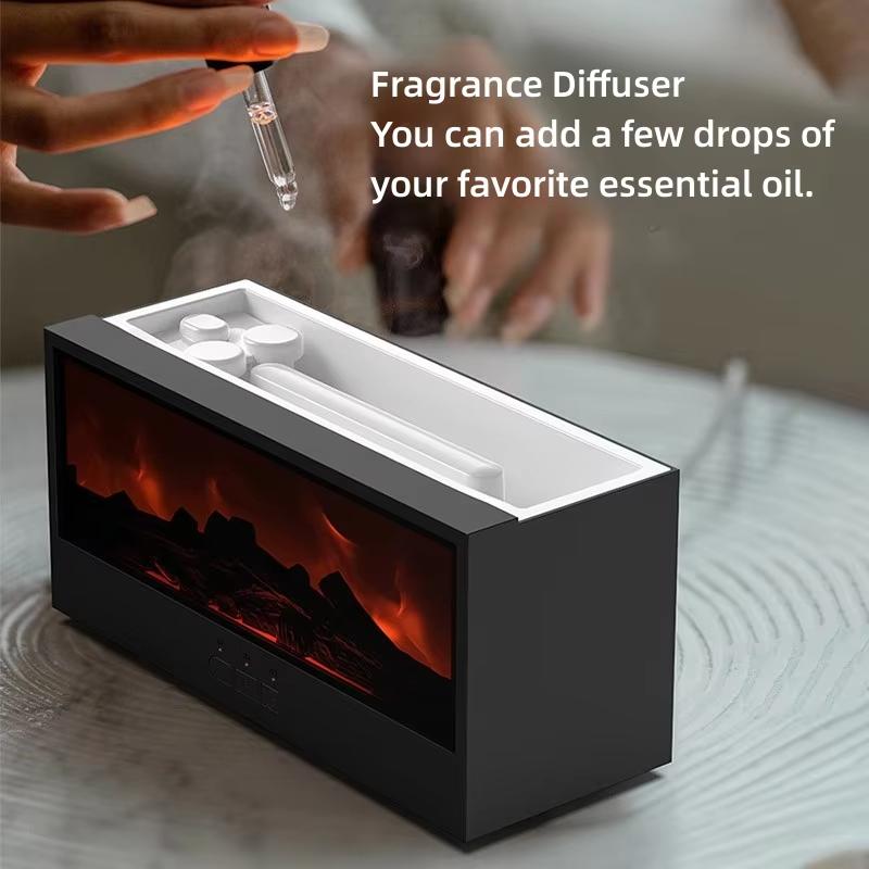 Увлажнитель воздуха Creative Fireplace Air Humidifier с функцией автоматического отключения, безводный, с ароматом эфирного масла, светодиодной подсветкой и пультом дистанционного управления для подарка на дом