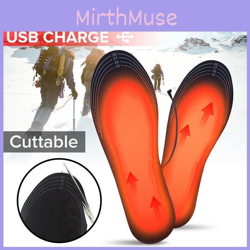 Comfortable Electric Heated Shoe Insoles For Winter With Foot Warmer Pads