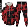 Poker Graphic 3D Print Men's Outdoor Fashion Clothing Tracksuit Costume Homme 2 Pieces Set Hoodies Jogging Pants Oversized S-6XL