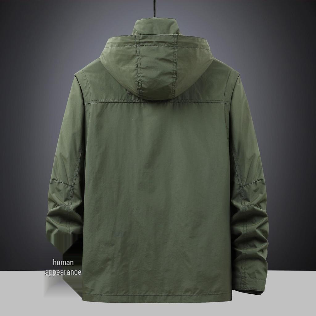 Мужская ветрозащитная парка со съемными рукавами - Весенне-осенняя куртка свободного кроя с несколькими карманами, рабочая одежда, доступны большие размеры