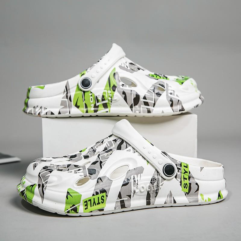 Модные мужские сандалии большого размера 49, летняя уличная пляжная обувь, толстая подошва, нескользящие садовые туфли, мягкие шлепанцы из ЭВА, клоги