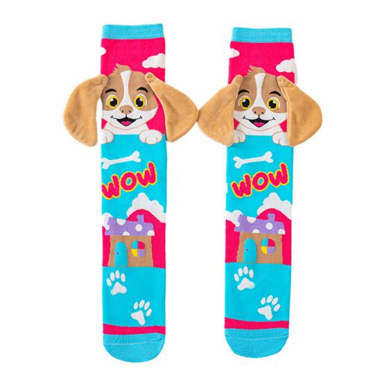 Детские разноцветные носки с животными, милые высокие носки с 3D-ушками, забавные носки до колена для мальчиков и девочек от 3 до 12 лет, рождественские подарки.