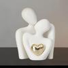 Couple Statue Abstract Sculpture Art Ceramic Sculpture, Hugging Figurine, for