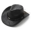 Suede Western Cowboy Hat With Characteristic Texture British Retro European And American Outdoor Cycling Sunshade Jazz Top Hat