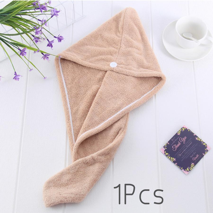 Hair Towels Wrap For Women Fast Drying Hair Turban Super Absorbent Wet Hair Wrap Towel With Button Dry Towel Cap For Bath
