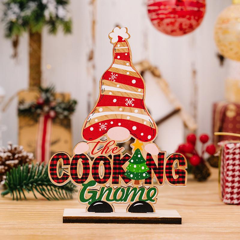 Unique Christmas Decorative Wooden Letter Gnome Figurine For Holiday Home Decor