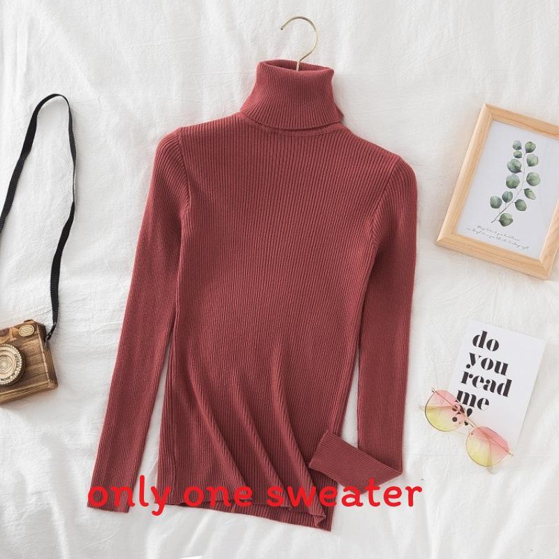 Elegant Knit Sweater For Women With High Neck Slim Fit Long Sleeve Casual Wear